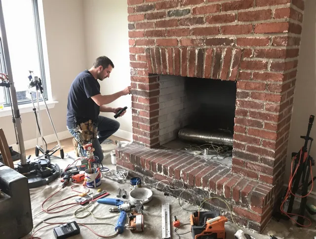 Port Wentworth Chimney Sweep specialist finalizing chimney liner service in Port Wentworth, GA