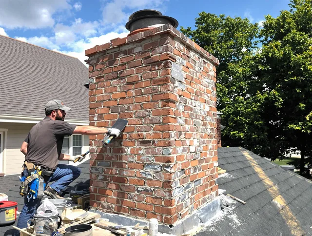 Completed chimney rebuild by Port Wentworth Chimney Sweep in Port Wentworth, GA
