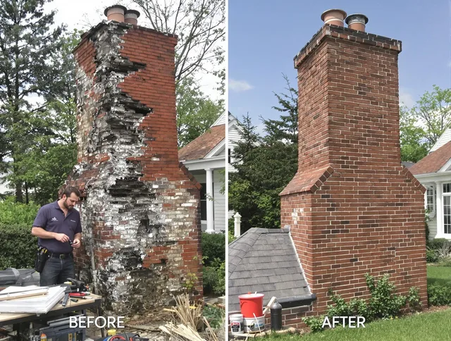 Port Wentworth Chimney Sweep performing a full chimney restoration in Port Wentworth, GA