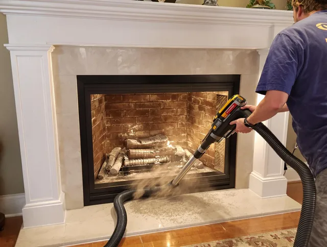 Fireplace cleaning performed by Port Wentworth Chimney Sweep in Port Wentworth, GA
