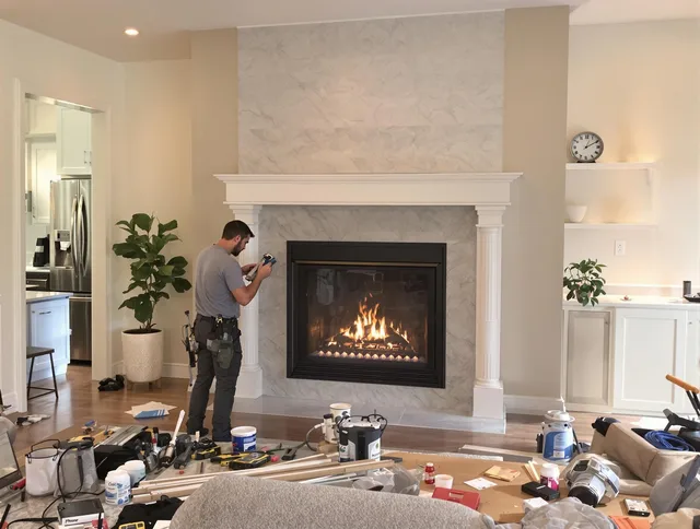 Newly installed fireplace by Port Wentworth Chimney Sweep in Port Wentworth, GA