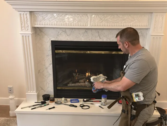 Port Wentworth Chimney Sweep performing fireplace maintenance in Port Wentworth, GA